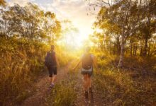 Bushwalkers in nature